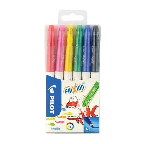 Filctoll készlet, 0,39-0,7 mm, törölhető, PILOT "Frixion Colors", 6 különböző szín