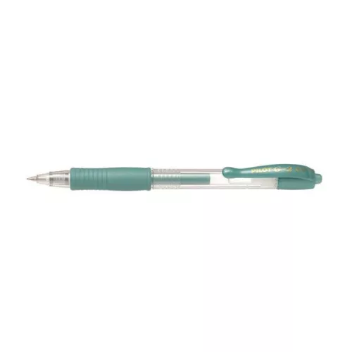 Zseléstoll, 0,32 mm, nyomógombos, PILOT "G-2 Metallic", zöld