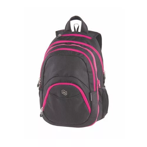 Hátizsák, 2in1, notebook tartóval és audió csatlakozóval, PULSE "Teens", pink-fekete
