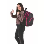 Hátizsák, 2in1, notebook tartóval és audió csatlakozóval, PULSE "Teens", pink-fekete