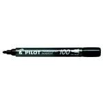 Alkoholos marker, 1 mm, kúpos, PILOT "Permanent Marker 100", fekete