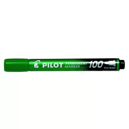 Alkoholos marker, 1 mm, kúpos, PILOT "Permanent Marker 100", zöld