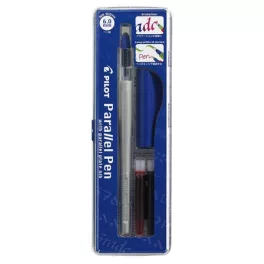   Töltőtoll, 0,5-6 mm, kék kupak, PILOT "Parallel Pen"