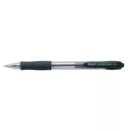  Golyóstoll, 0,22 mm, nyomógombos, PILOT "Super Grip", fekete