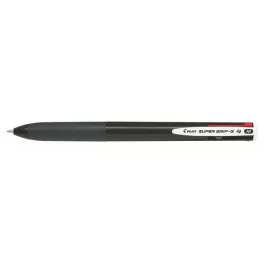   Golyóstoll, 0,27 mm, nyomógombos, fekete, PILOT "Super Grip G", négyszínű
