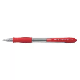   Golyóstoll, 0,22 mm, nyomógombos, PILOT "Super Grip", piros