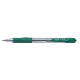   Golyóstoll, 0,22 mm, nyomógombos, PILOT "Super Grip", zöld
