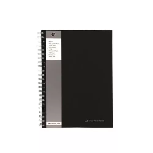 Spirálfüzet, A4, vonalas, 80 lap, PUKKA PAD "Black", fekete