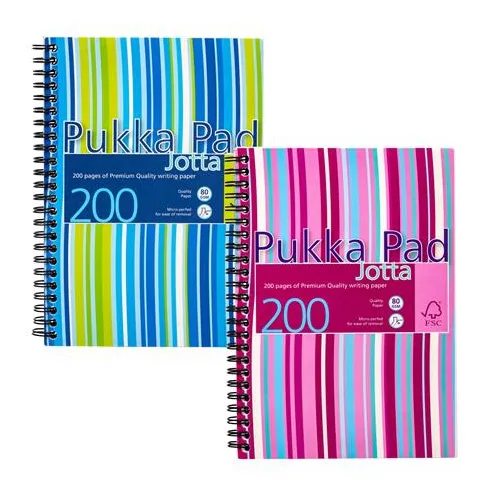 Spirálfüzet, A5, vonalas, 100 lap, PUKKA PAD "Stripe Jotta"