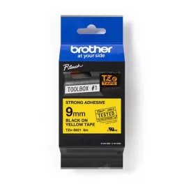   Feliratozógép szalag, 9 mm x 8 m, BROTHER, "TZe-621" sárga-fekete