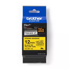   Feliratozógép szalag, 12 mm x 8 m, BROTHER, "TZe-631" sárga-fekete