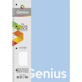   Spirálfüzet, A4, vonalas, 80 lap, PP borító, SHKOLYARYK "Genius Pastel", vegyes