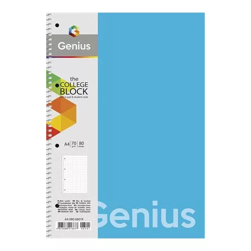 Spirálfüzet, A4, vonalas, 80 lap, PP borító, SHKOLYARYK "Genius", vegyes