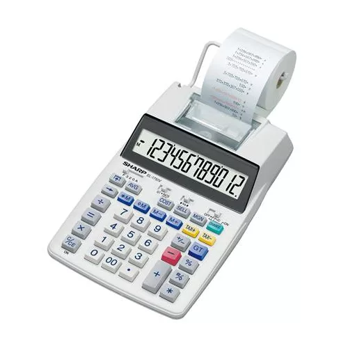 Számológép, szalagos, 12 számjegy, 2 színű nyomtató, SHARP "EL-1750V"
