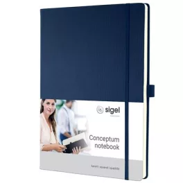   Jegyzetfüzet, exkluzív, A4, kockás, 97 lap, keményfedeles, SIGEL "Conceptum", éjkék
