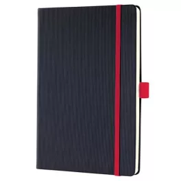   Jegyzetfüzet, exkluzív, A5, vonalas, 97 lap, keményfedeles, SIGEL "Conceptum Red Edition", fekete-piros