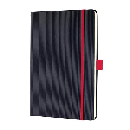Jegyzetfüzet, exkluzív, A5, vonalas, 97 lap, keményfedeles, SIGEL "Conceptum Red Edition", fekete-piros
