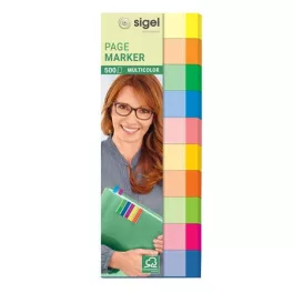   Jelölőcímke, papír, 10x50 lap, 15x50 mm, SIGEL "Multicolor", vegyes szín