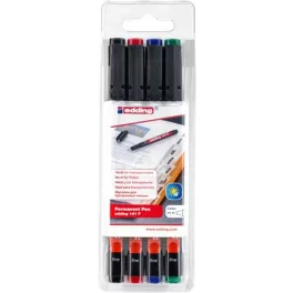   Alkoholos marker készlet, OHP, 0,6 mm, EDDING "141 F", 4 különböző szín