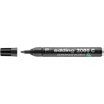 Alkoholos marker, 1,5-3 mm, kúpos, EDDING "2000", fekete