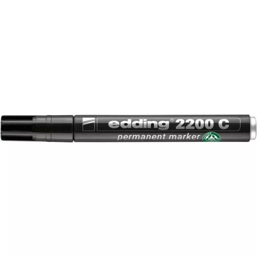Alkoholos marker, 1-5 mm, vágott, EDDING "2200", fekete