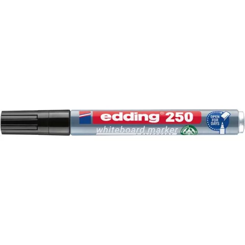 Tábla- és flipchart marker, 1-3 mm, kúpos, EDDING "250", fekete