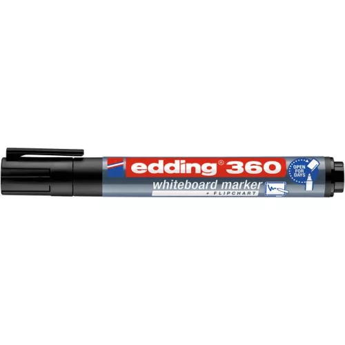 Tábla- és flipchart marker, 1,5-3 mm, kúpos, EDDING "360", fekete