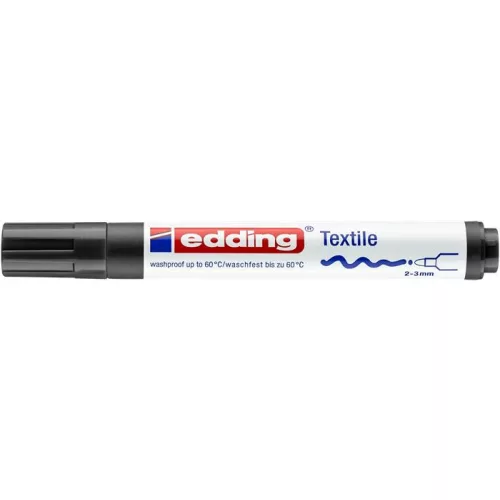 Textilmarker, 2-3 mm, kúpos, EDDING "4500", fekete