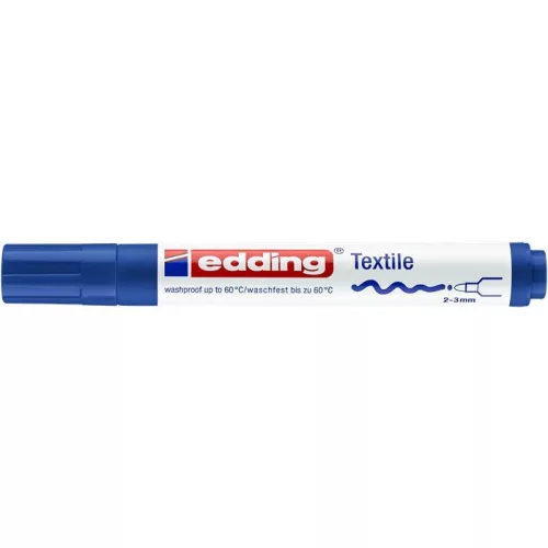 Textilmarker, 2-3 mm, kúpos, EDDING "4500", kék