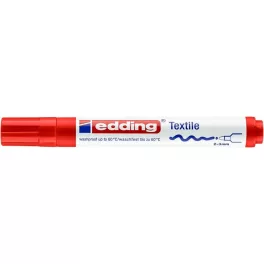 Textilmarker, 2-3 mm, kúpos, EDDING "4500", piros