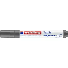   Textilmarker, 2-3 mm, kúpos, EDDING "4500", szürke