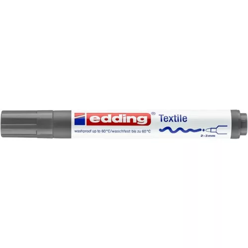 Textilmarker, 2-3 mm, kúpos, EDDING "4500", szürke