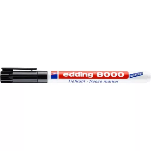 Alkoholos marker, 1 mm, kúpos, EDDING "8000 Freeze", fekete
