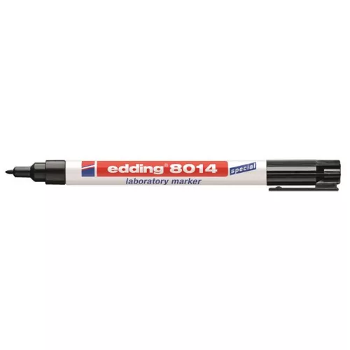 Laboratóriumi marker, 1 mm, kúpos, EDDING "8014", fekete