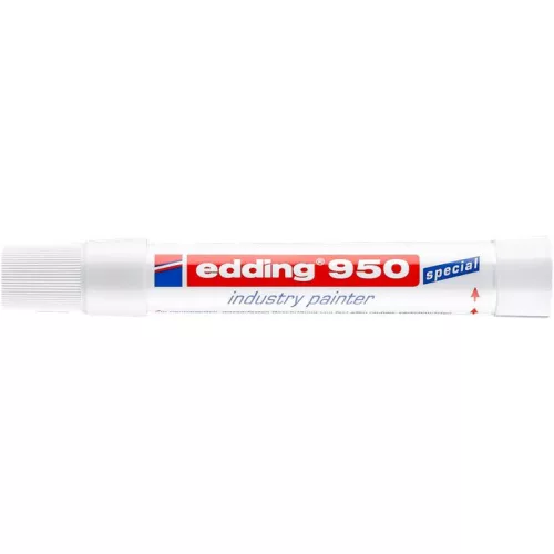 Jelölő marker, 10 mm, kúpos, EDDING "950", fehér