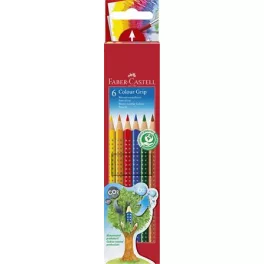   Színes ceruza készlet, háromszögletű, FABER-CASTELL "Grip 2001", 6 különböző szín