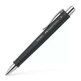   Golyóstoll, 1 mm, XB, nyomógombos, feketek tolltest, FABER-CASTELL "Poly Ball", kék