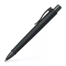   Golyóstoll, 1 mm, XB, nyomógombos tolltest, fekete tolltest, FABER-CASTELL "Poly Ball Urban", kék