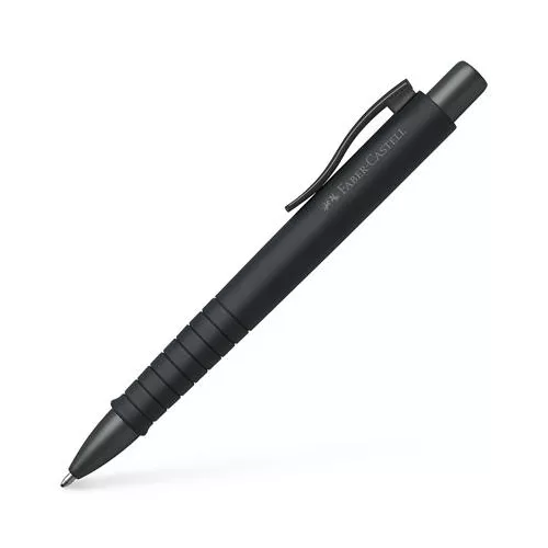 Golyóstoll, 1 mm, XB, nyomógombos tolltest, fekete tolltest, FABER-CASTELL "Poly Ball Urban", kék