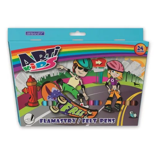 Filctoll készlet, GRANIT "Arti Kids", 24 különböző szín