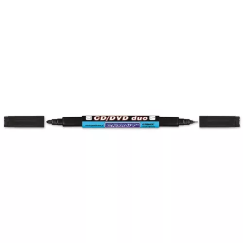 Alkoholos marker, CD/DVD, 0,4/1,5-2,5 mm, kúpos, kétvégű, GRANIT "Piccolo M830", fekete