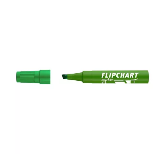 Flipchart marker, 1-4 mm, vágott, ICO "Artip 12 ", zöld