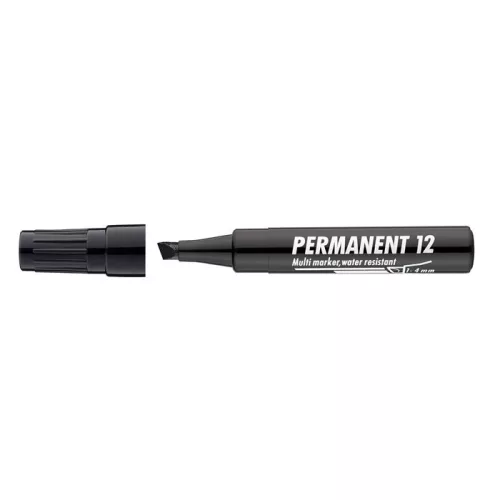 Alkoholos marker, 1-4 mm, vágott, ICO "Permanent 12", fekete