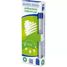   Golyóstoll, 0,7 mm, kupakos, antibakteriális, ICO "Signetta", kék