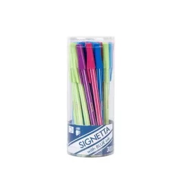   Golyóstoll, 0,7 mm, kupakos, henger alakú tartóban, ICO "Signetta Mix", kék