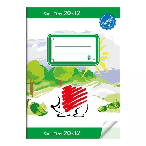 Füzet, tűzött, A5, sima, 32 lap, ICO "Süni Sulikész", "20-32"
