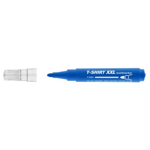 Textilmarker, 1-3 mm, kúpos, ICO "XXL T-Shirt", kék