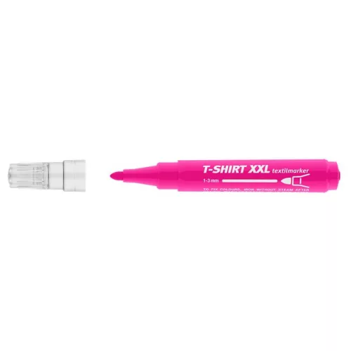 Textilmarker, 1-3 mm, kúpos, ICO "XXL T-Shirt", rózsaszín