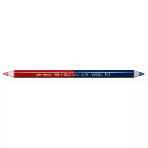 Postairón, hatszögletű, vastag, KOH-I-NOOR "3423", piros-kék