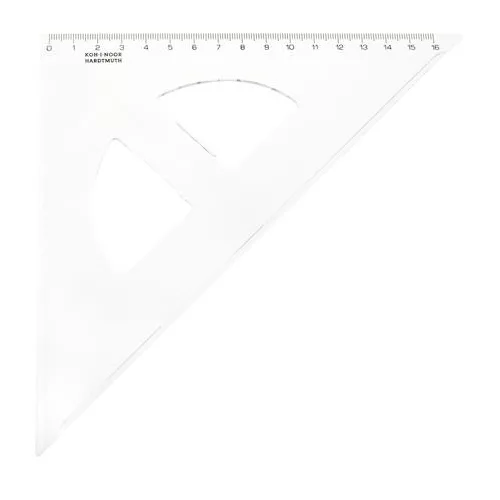 Háromszög vonalzó, műanyag, 45 °, 16 cm, KOH-I-NOOR